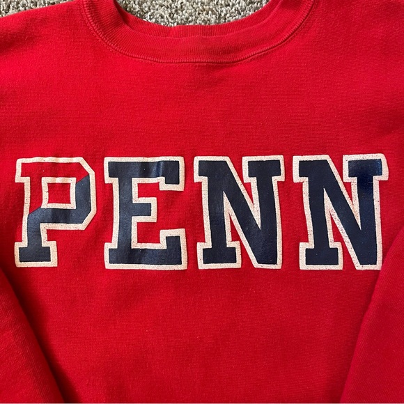 Vintage 80s Champion Reverse Weave Warmup Sweater PENN Size Medium - Picture 3 of 8